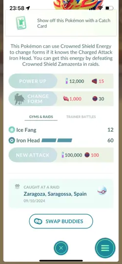 Pokemon Go Legendary Shiny Zamazenta ( High CP ) - Image 2