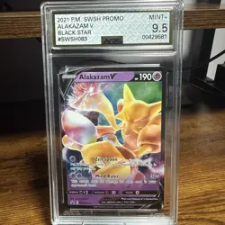Pokemon TCG Alakazam v SWSH083 Promo Black Star 2021 Graded Pokemon AGS 9.5 #1 - Image 1