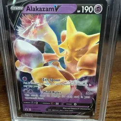 Pokemon TCG Alakazam v SWSH083 Promo Black Star 2021 Graded Pokemon AGS 9.5 #1 - Image 2