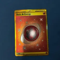 Basic Fire Energy NM GOLD 230/197 Obsidian Flames Pokemon TCG Holo - Image 1