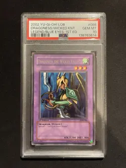 YU-GI-OH! yugioh Dragoness the Wicked Knight LOB-086 Rare 1st Edition PSA10 - Image 1