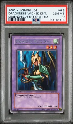 YU-GI-OH! yugioh Dragoness the Wicked Knight LOB-086 Rare 1st Edition PSA10 - Image 3