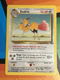 Dodrio 34/64 Uncommon Unlimited Edition Jungle Pokemon Card 1999 WOTC VTG LP - Image 1