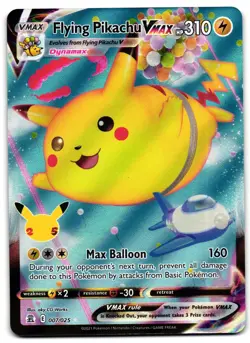 Flying Pikachu VMAX 007/025 - Celebrations Rare VMAX Pokemon TCG Holo - LP Card - Image 1