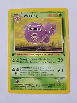 Pokemon TCG Weezing 1st Edition Uncommon Card Fossil, 45/62 - Image 1