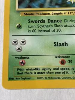 Scyther 10/64 Jungle Holo Rare Pokemon TCG WOTC Vintage 1999 - Image 2