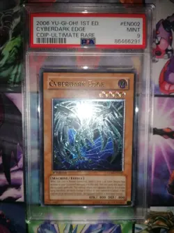 YU-GI-OH! Cyberdark Edge 1st Edition Ultimate Rare Psa 9 Euro Print - Image 1