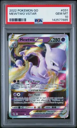 2022 Pokemon GO #031 Mewtwo VSTAR PSA 10 GEM MINT - Image 1