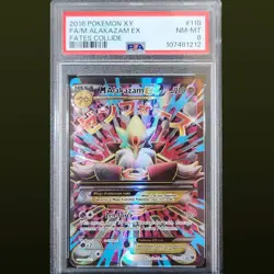 2016 POKEMON XY FATES COLLIDE #118 FULL ART/M ALAKAZAM EX PSA 8 - Image 1