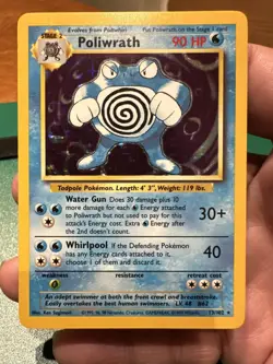 Poliwrath Holo Base Set 13/102 WOTC 1999 LP Pokemon Card - Image 1
