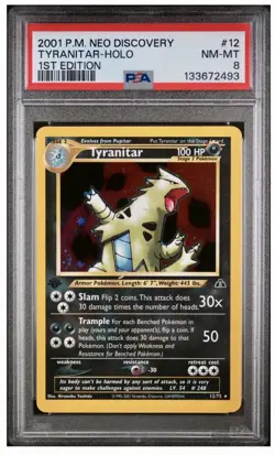 Pokemon Tyranitar Neo Discovery Holo First Edition Rare Card 12/75 WOTC 🦖 🔥 - Image 1