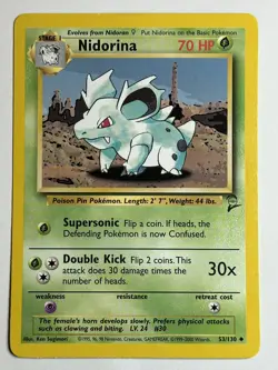 Nidorina Base Set 2 053/130 LP-NM Pokemon card - Image 1