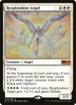 Resplendent Angel [M19] #34 – MTG Core Set 2019 Mythic Angel Magic the Gathering - Image 1