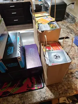 Pokemon Bulk Lot 15 Full ETBs 3 Full UPCs Full Cardboard Card Holder & More - Image 2