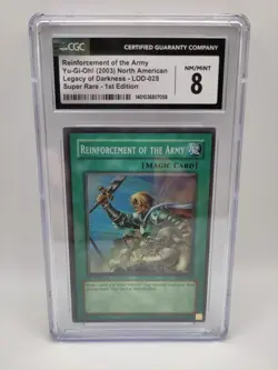 Reinforcement Of The Army-Yu GI Oh-LOD028-Super Rare-1st Edition-Graded 8-Mint - Image 1