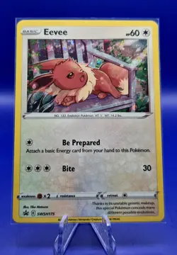 Pokemon Eevee SWSH175 Sword & Shield Black Star Promo Holo English LP - Image 1