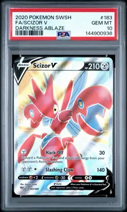 2020 Pokemon SWSH SCIZOR 183 Full Art PSA 10 GEM MINT - Image 1