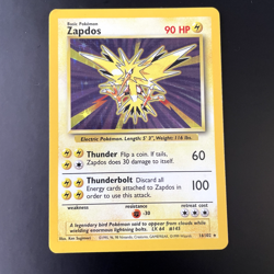 Zapdos 16/102 Pokemon Base Set Holo Rare Vintage WOTC LP - Image 1