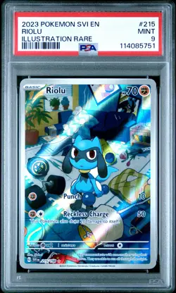 2023 POKEMON SVI EN-SCARLET & VIOLET ILLUSTRATION RARE #215 RIOLU PSA 9 - Image 1