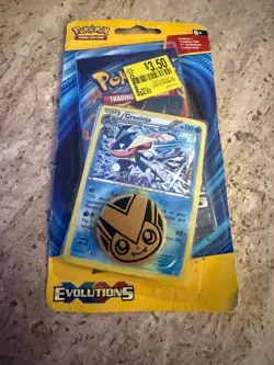 Pokemon TCG XY Evolutions Pack + Greninja Promo + Coin Sealed - Image 1