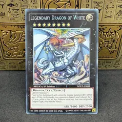 Yugioh Legendary Dragon of White WSUP-EN051 Prismatic Secret Rare 1st Edition NM - Image 1