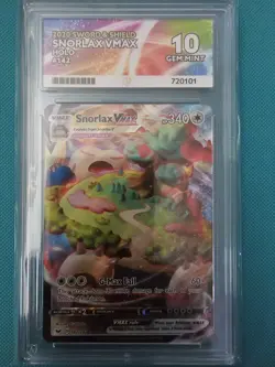 Pokemon Snorlax VMAX TCG Card Sword & Shield 142/202 ACE 10 - Image 1