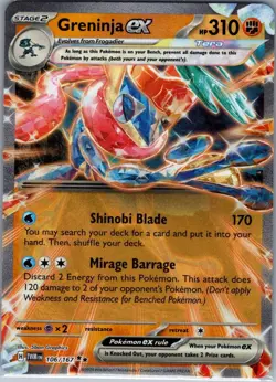Greninja ex 106/167 SV06: Twilight Masquerade - Pokemon Card - NM - Image 1