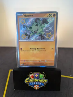 Pokemon Paldean Fates Mankey Baby Shiny Rare Card 169/091 NM Condition - Image 1
