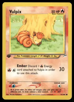 Pokemon Cards Vulpix 91/105 1ST EDITION Neo Destiny WOTC Common NM - Image 1