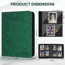 Top Loader Card Binder 4 Pocket with Sleeves Holds 112 Top Loaders Storage, T - Image 2