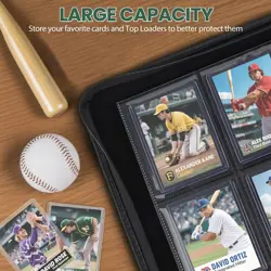 Top Loader Card Binder 4 Pocket with Sleeves Holds 112 Top Loaders Storage, T - Image 5