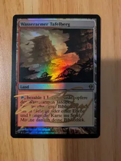 MtG *FOIL* *Signed* Arid Mesa from Zendikar, German Language, Lightly Played - Image 1