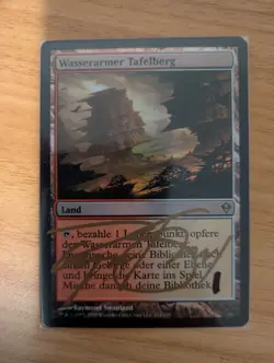 MtG *FOIL* *Signed* Arid Mesa from Zendikar, German Language, Lightly Played - Image 3