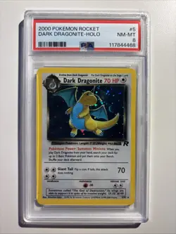PSA 8 Dark Dragonite 5/82 Team Rocket Holo Pokemon WOTC 2000 - Image 1