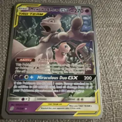 Pokemon Mewtwo & Mew GX Ultra Rare TAG TEAM 71/236 World Championship 2019 270 … - Image 1