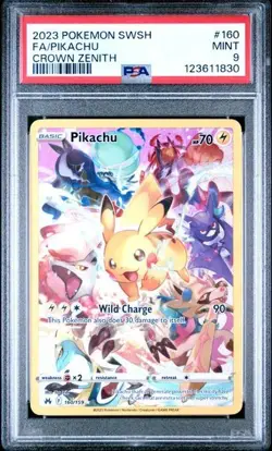 PSA 9 MINT Pokemon TCG Pikachu Crown Zenith 160/159 Holo Secret Rare - Image 1