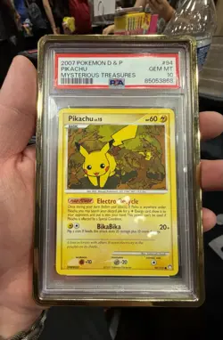 Pokemon 2007 Diamond & Pearl Mysterious Treasures Pikachu #94/123 PSA 10 - Image 1