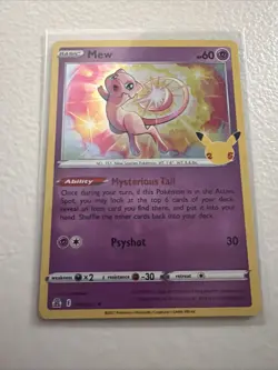 Mew 2021 Pokemon Celebrations 25th Anniversary Holo Rare 011/025 TCG - Image 1