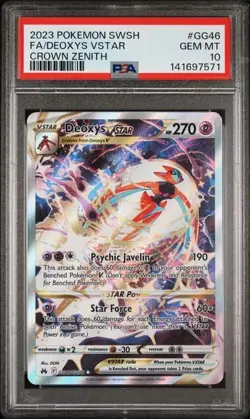 2023 Pokemon Sword And Shield Crown Zenith Deoxys VSTAR Fa PSA 10 #GG46 - Image 1