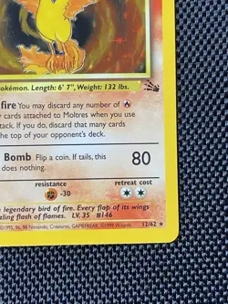 Moltres 12/62 Fossil Holo-Rare Pokemon 1999 WotC NM/LP - Image 4