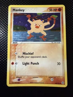 Pokemon TCG Mankey EX FireRed & LeafGreen Reverse Holo Uncommon 38/112 50 HP - Image 1