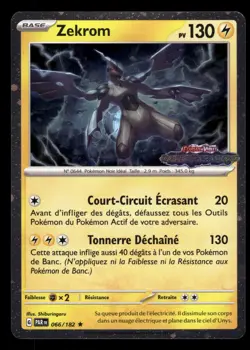 Carte Pokemon Zekrom STAMPED 066/182 Faille Paradoxe Francais - Image 1