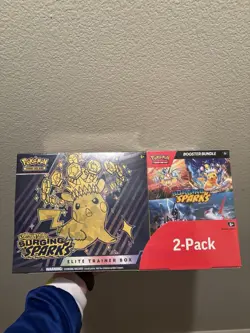 Pokemon Surging Sparks ETB + Booster Bundle Costco 2-pack Sealed - Image 1