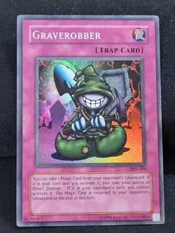 3 x YuGiOh TCG Graverobber Pharaoh's Servant Unlimited PSV-008 Super Rare LP - Image 3