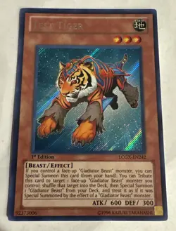Yugioh Test Tiger LCGX-EN242 Secret Rare 1st Edition VLP - Image 1