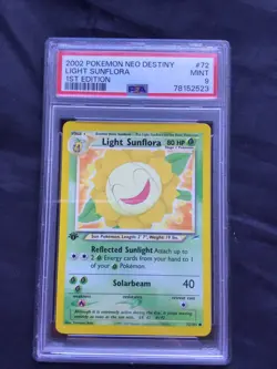 Pokemon Cards: 1st Edition Neo Destiny Common: Light Sunflora 72/105: PSA 9 - Image 1