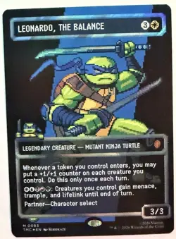 Leonardo The Balance (0083) (Borderless) (Pixel Surge Foil) TMNT Magic MTG - Image 1