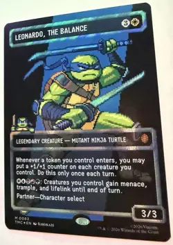 Leonardo The Balance (0083) (Borderless) (Pixel Surge Foil) TMNT Magic MTG - Image 2