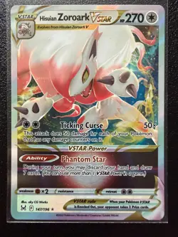 HISUIAN ZOROARK VSTAR 147/196 HOLO RARE VSTAR LOST ORIGIN POKEMON NM/M - Image 1