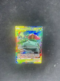 Pokemon Celebi & Venusaur GX TAG TEAM Ultra Rare Holo Sun & Moon Team Up 1/181 - Image 1
